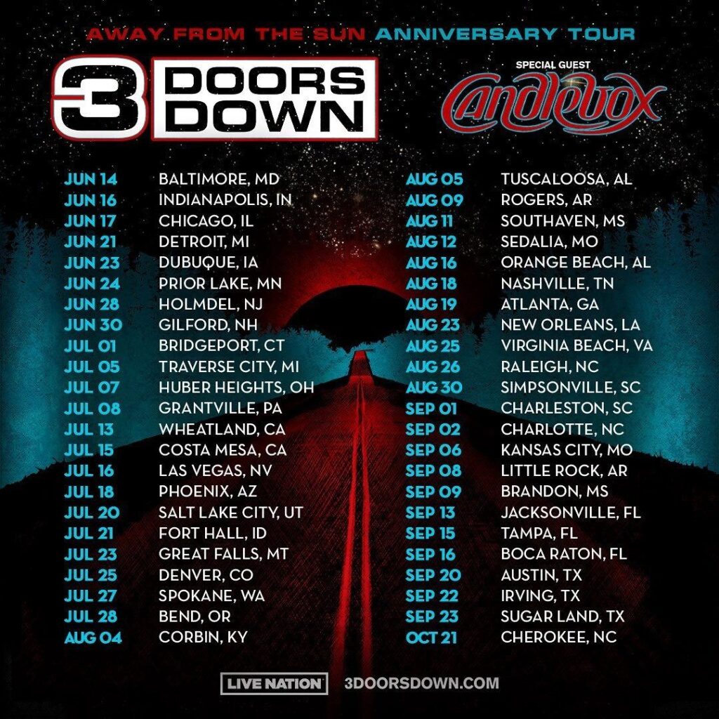 3 DOORS DOWN KICK OFF SUMMER HEADLINE TOUR IN BALTIMORE