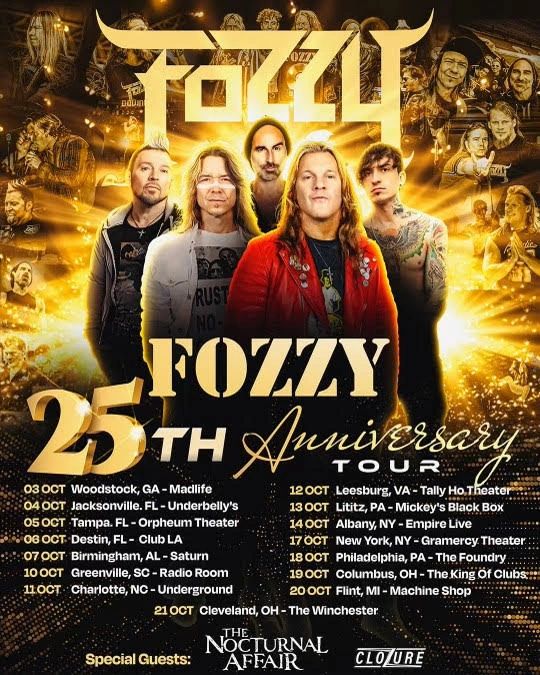 FOZZY ANNOUNCE 25TH ANNIVERSARY TOUR SET FOR FALL 2024