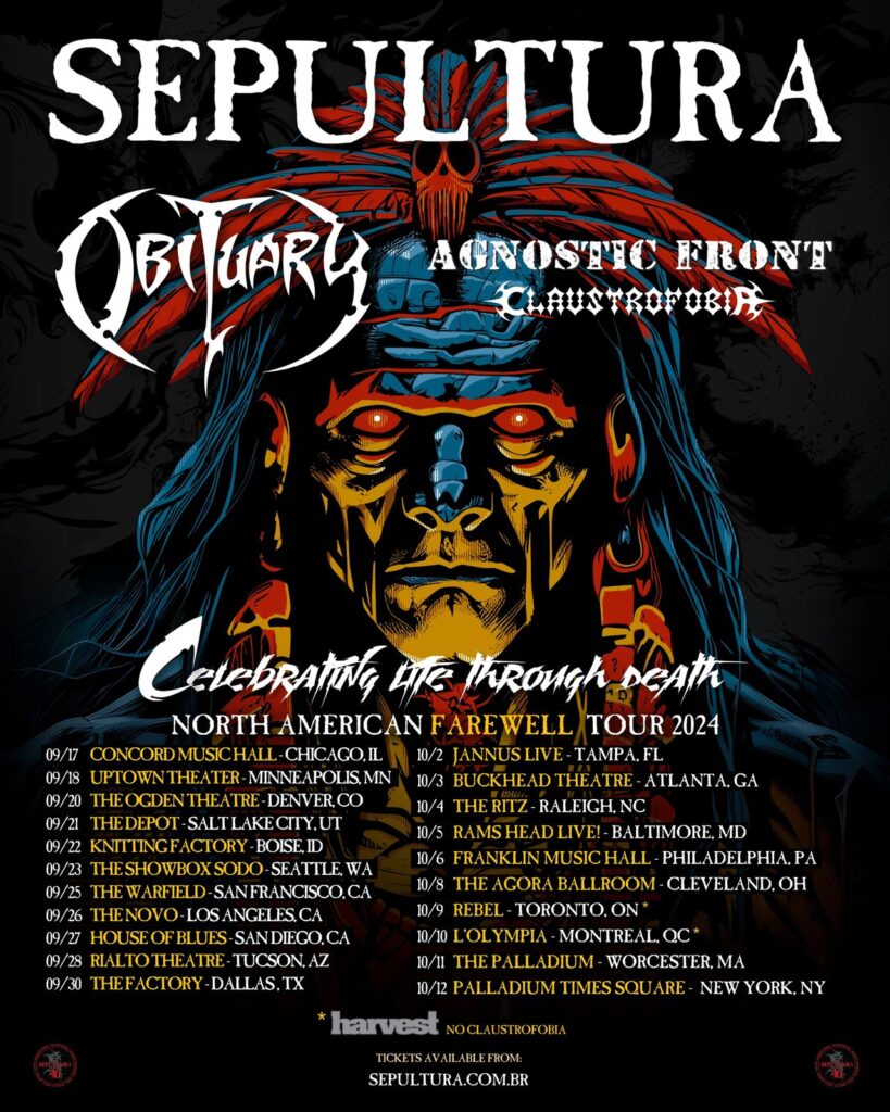 SEPULTURA ANNOUNCE NORTH AMERICAN LEG OF FAREWELL TOUR