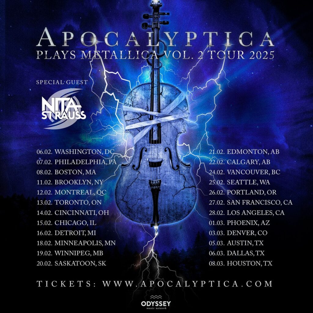 APOCALYPTICA ANNOUNCE 2025 TOUR W/ SPECIAL GUEST NITA STRAUSS