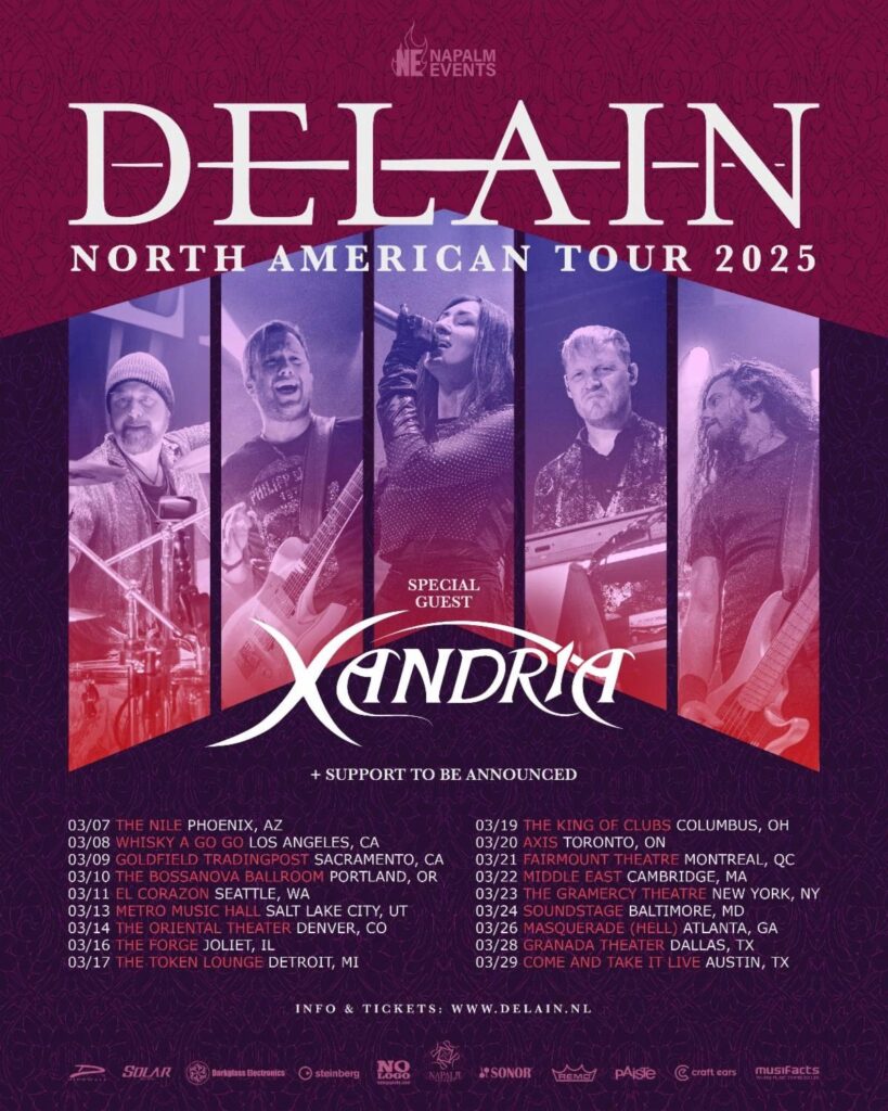 DELAIN ANNOUNCE 2025 NORTH AMERICAN HEADLINE TOUR WITH XANDRIA