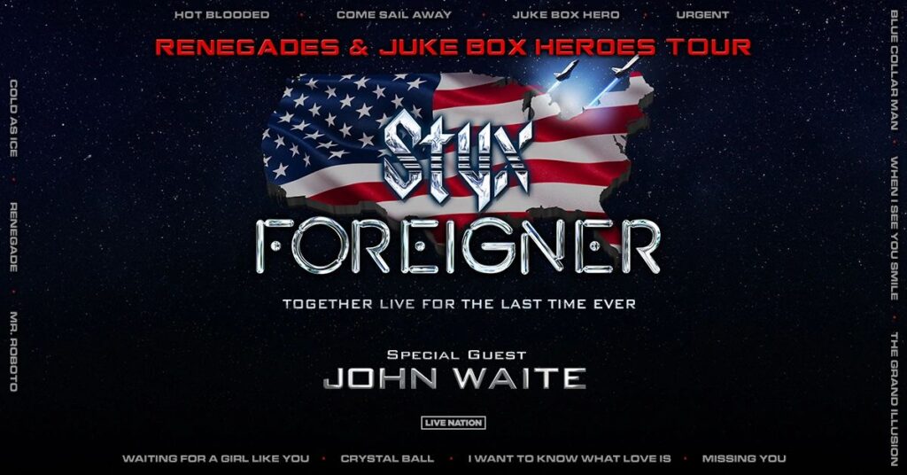 STYX & FOREIGNER TOUR ALBUM DEBUTS BIG ON BILLBOARD CHARTS