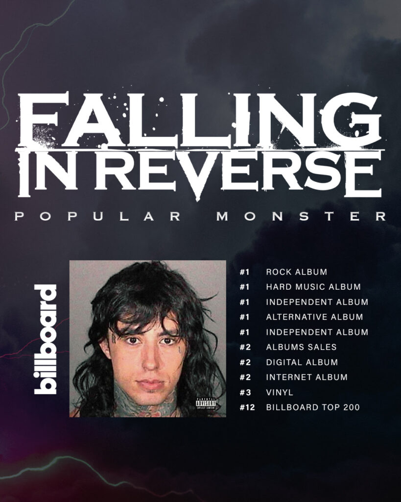 Falling In Reverse’s “Popular Monster” Is The No. 1 Rock Album // Jelly Roll Joins Band On Stage