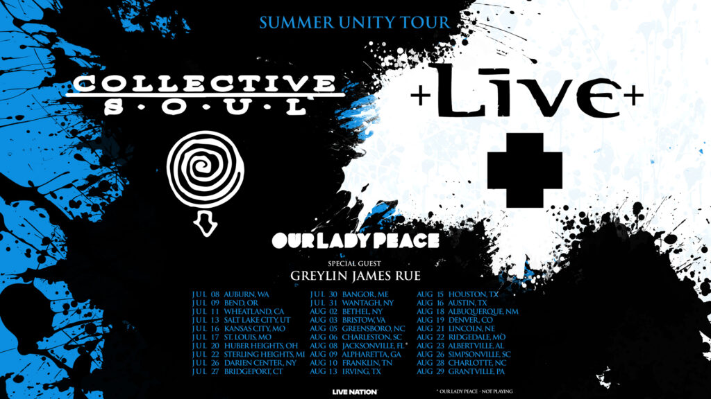 COLLECTIVE SOUL And +LIVE+ Reunite For 2025 Co-Headlining ‘Summer Unity Tour’