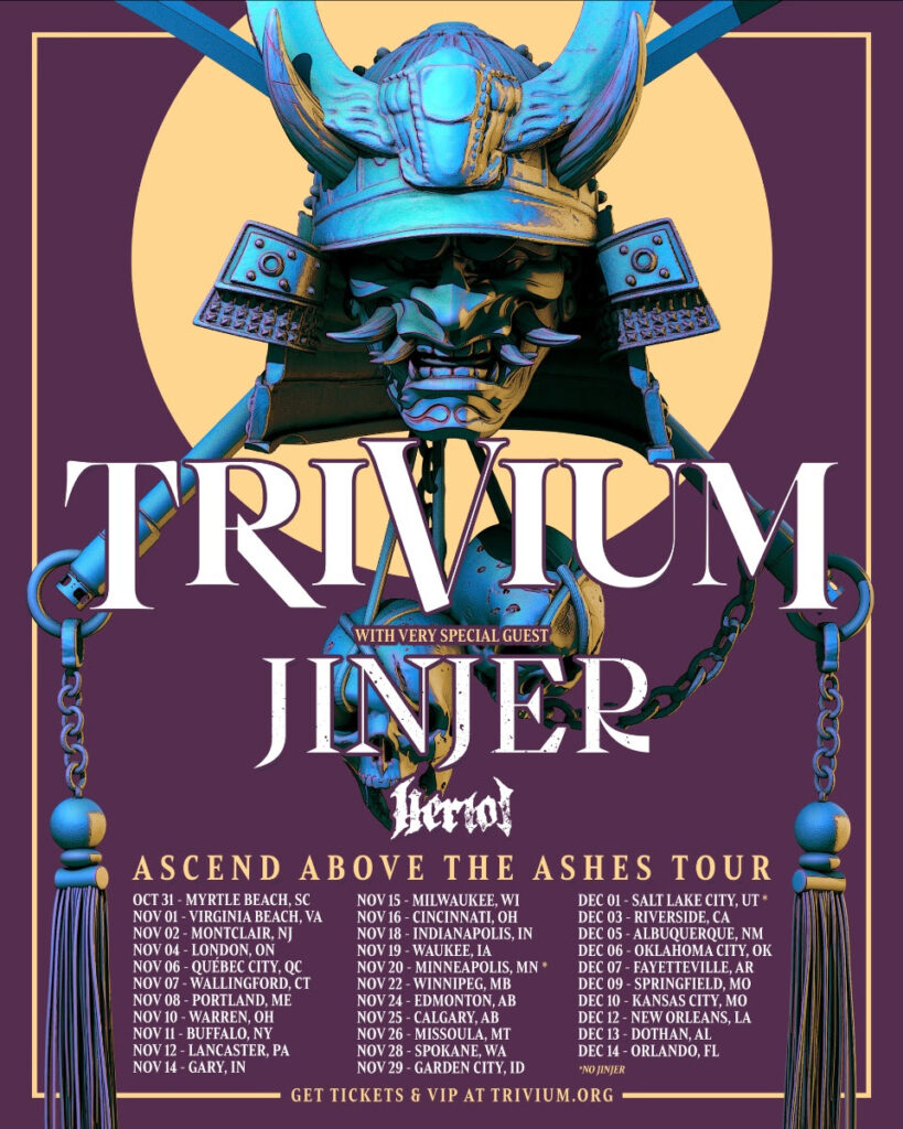 Trivium Announce Fall 2025 Headline Tour w/ Very Special Guest Jinjer